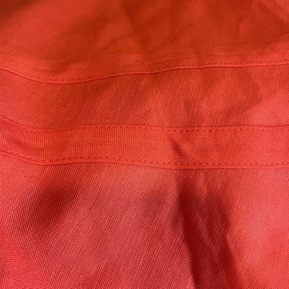 NWOT Positive Attitude Linen Blend Maxi Dress A Line 10P V Neck Red Orange - Picture 13 of 13